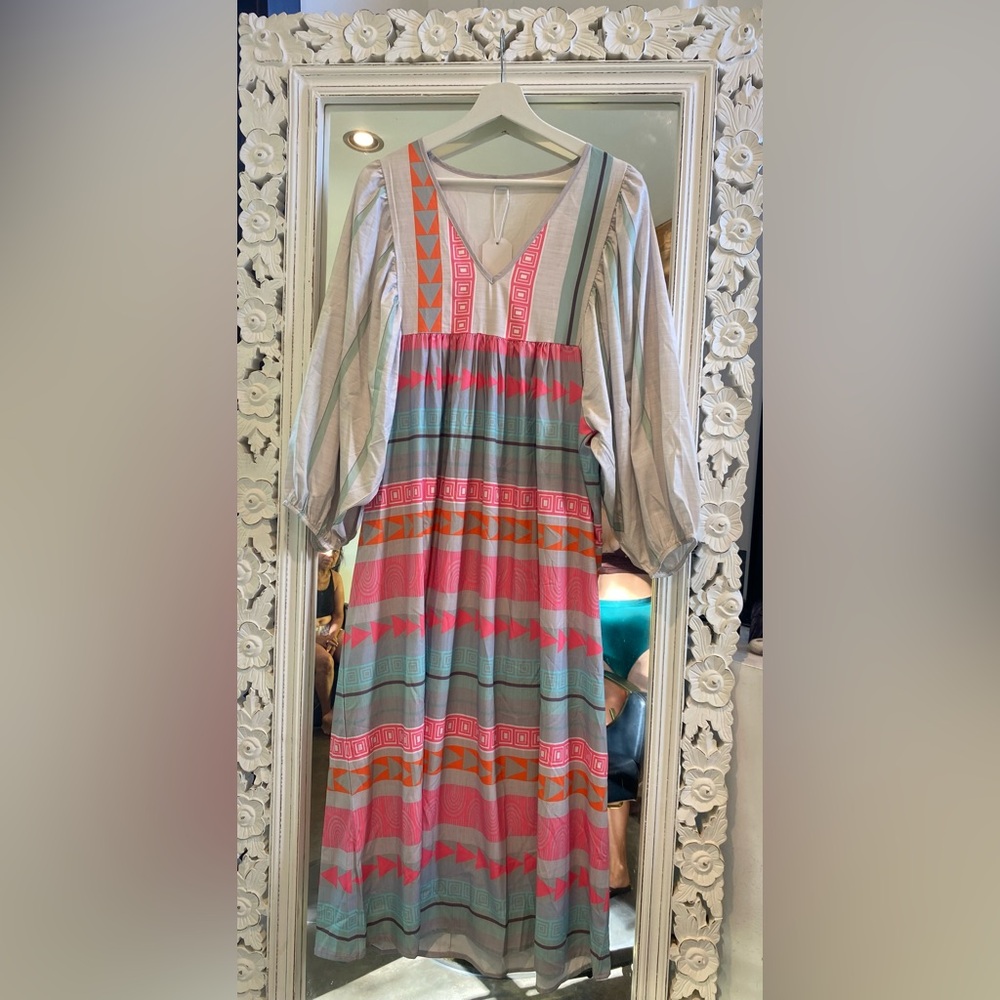 Colorful Geometric Patterned Dress